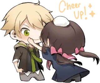 😊 Once Upon It Anime, Chibi, Pareja, Romance, Lindo, Ilustración telegram sticker