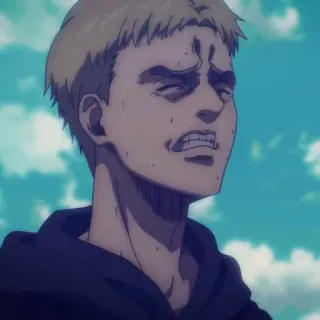 👾 Reiner Braun Attack on Titan アニメ, 漫画, キャラクター, 表情, ライナー・ブラウン, 進撃の巨人 whatsapp sticker