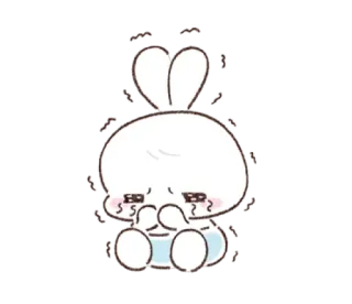 🐰 Hase, Kaninchen, süß, traurig, weinend, Cartoon, kawaii, Emoji telegram sticker
