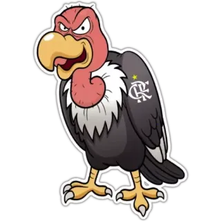 🦅 vulture, cartoon, bird, mascot, flamengo telegram sticker