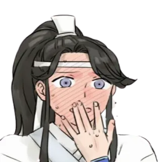 🥵 Anime, Cartoni animati, Sorpreso, Imbarazzato, Reazione, Fanart whatsapp sticker
