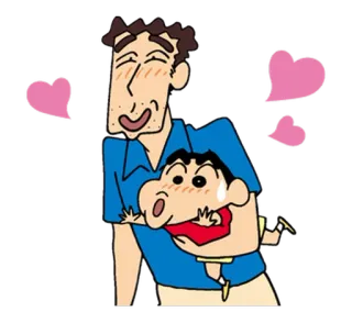 😍 Shin-chan cartoon, anime, family, cute, happy telegram sticker