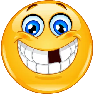 😁 Emoji, Smiley, Zahnlücke, Lustig, Cartoon telegram sticker