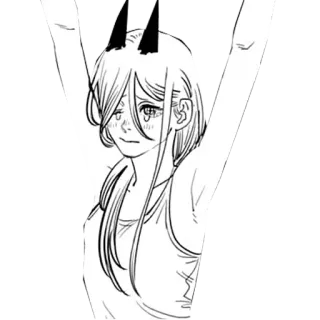 😥 Power Chainsaw Man anime, manga, chainsaw man, power, cute telegram sticker