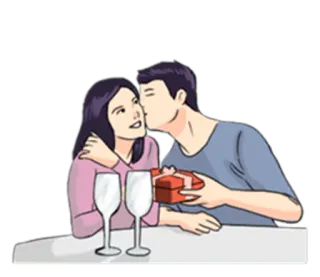 💑 amor, casal, presente, celebração, romance, encontro telegram sticker