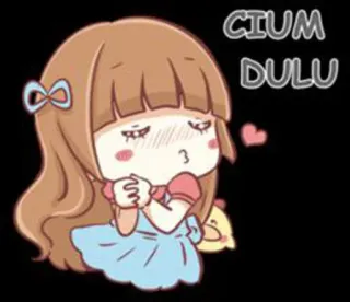 😚 CIUM DULU Мультфильм, Милый, Девушка, Любовь, Поцелуй telegram sticker