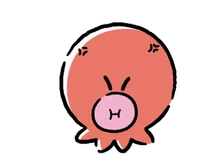 🐙 タコ, 怒り, かわいい, 漫画 telegram sticker