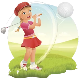 ⛳️ Golf, Ragazza, Sport, Cartone animato, Swing telegram sticker