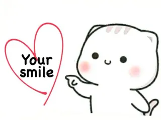 🥰 Your smile gato, sorriso, coração, desenho animado, fofo, amor telegram sticker