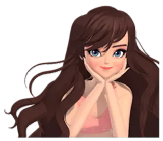 🙂 femme, sourire, fille, mignon, coiffure whatsapp sticker