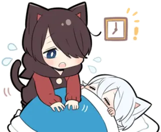 ⏰ Anime, Gato, Lindo, Kawaii, Sueño, Cansado telegram sticker