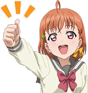 👍 anime, meisje, schattig, vrolijk, duim omhoog telegram sticker