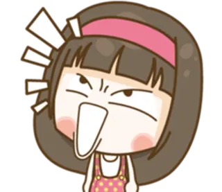 🗣 Dessin animé, Fille, En colère, Irritée, Exaspérée telegram sticker