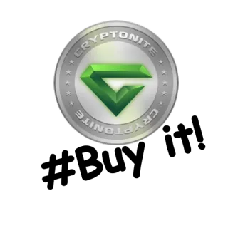 👍 CRYPTONITE kryptonit, zielony, srebrny, waluta, kamień szlachetny, logo telegram sticker