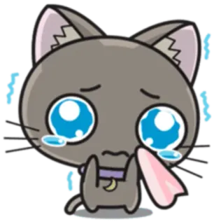 😢 cat, crying, sad, animal, kawaii, sticker, cute, cartoon whatsapp sticker