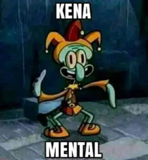 😅 Squidward KENA
MENTAL Spongebob, Squidward, meme, jester, cartoon telegram sticker