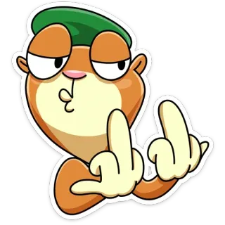 🖕 dito medio, offensivo, cartone animato, gesto, rabbia, maleducato telegram sticker