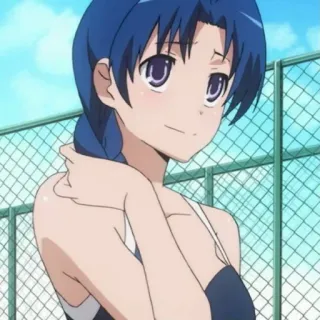💜 anime, girl, swimsuit, blue hair telegram sticker