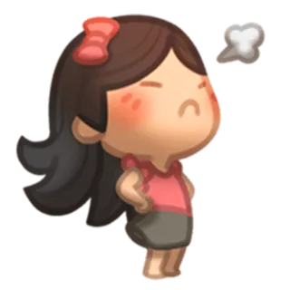😒 Kartun, Marah, Gadis, Cemberut, Kesal, Karakter telegram sticker