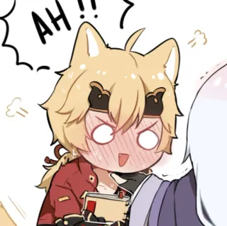 🍡 AH !! Anime, Manga, Urocze, Naklejka, Rumieniec, Wykrzyknik telegram sticker