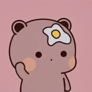 🍒 niedźwiedź, kreskówka, słodki, zwierzę, jajko, kawaii telegram sticker