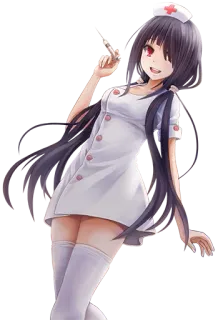 😏 Anime, Enfermeira, Seringa, Remédio, Uniforme telegram sticker