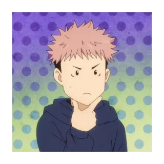 🤔 Yuji Itadori Jujutsu Kaisen Anime, Manga, Pensando, Yuji Itadori, Jujutsu Kaisen, Personaje, Sticker telegram sticker