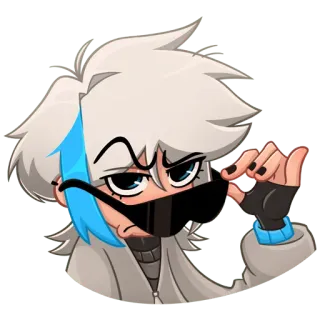 😎 cartoon, anime, glasses, style, character telegram sticker