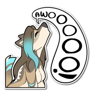 🐺 AWOOO lobo, furry, animal, desenho animado, uivo, awoo telegram sticker