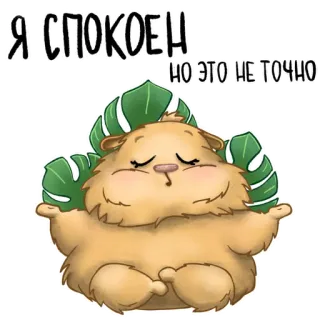 😌 Я СПОКОЕН
НО ЭТО НЕ ТОЧНО ハムスター, 穏やか, 面白い, 動物, かわいい, 葉, ミーム telegram sticker