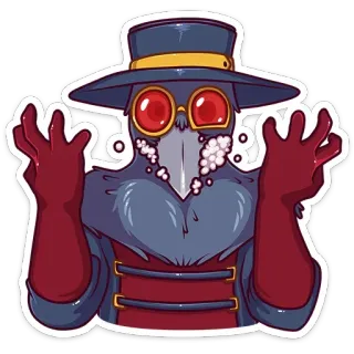 😡 Plague Doctor Medico della peste, Halloween, Maschera, Medico, Uccello, Cosplay, Vintage, Dottore telegram sticker