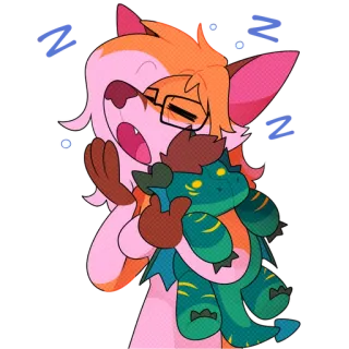😴 мультфильм, милый, объятие, пушистый whatsapp sticker