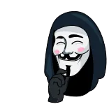 👀 Guy Fawkes V for Vendetta ガイ・フォークス, Vフォー・ヴェンデッタ, アノニマス, マスク, 抗議, 革命 telegram sticker