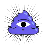🧘‍♂️ olho, cocô, roxo, desenho animado, emoji telegram sticker