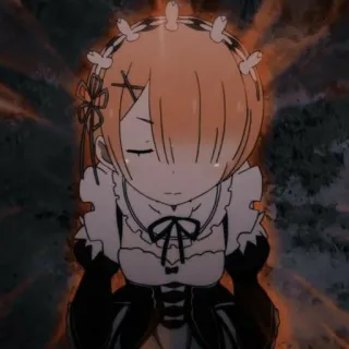 🍡 Ram Re:Zero Anime, Maid, Sedih, Imut, Ram, Re:Zero, Waifu whatsapp sticker