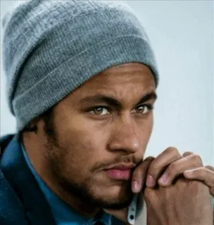 😐 Neymar Неймар, Футболист, Бразилец, Спортсмен, Шапка, Портрет telegram sticker