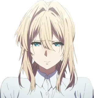 😞 Violet Evergarden Anime, Charakter, Mädchen, Blond, Violet Evergarden whatsapp sticker