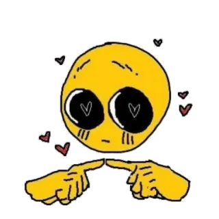 👉 Emoji, Cinta, Imut, Hati, Malu, Kuning telegram sticker