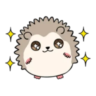 😍 erizo, animal, lindo, pegatina, dibujos animados telegram sticker