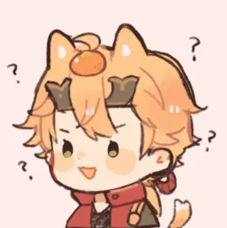 🍡 Thoma Genshin Impact Anime, Gra wideo, Genshin Impact, Thoma, Słodki telegram sticker