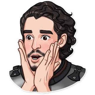 😳 Jon Snow Game of Thrones Jon Snow, Game of Thrones, Surpris, Dessin animé, Sticker telegram sticker