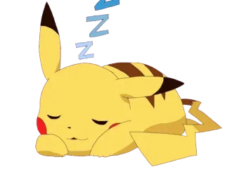😪 Pikachu Pokemon Z Pikachu, Pokémon, durmiendo, dibujos animados, anime, lindo whatsapp sticker