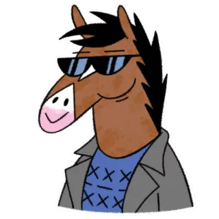 😎 BoJack Horseman kartun, kuda, kacamata hitam, acara tv whatsapp sticker