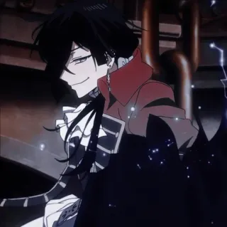 ☺️ anime, manga, dark hair, cape, gothic, male, illustration, character telegram sticker