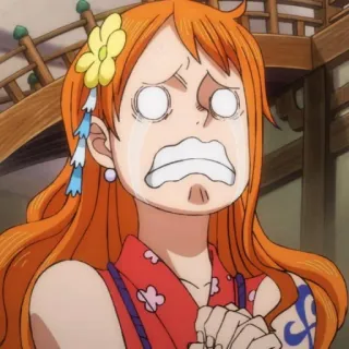😭 Nami One Piece 动漫, 哭泣, 橘色头发, 漫画, 卡通 telegram sticker