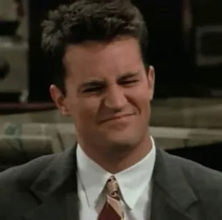 😬 Chandler Bing Friends chandler, friends, matthew perry, sitcom, serial tv, śmieszna mina telegram sticker