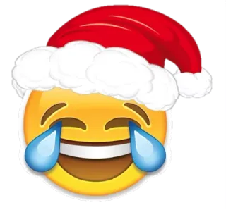 😂 Emoji, Natal, Topi Santa, Tertawa, Menangis, Senang telegram sticker