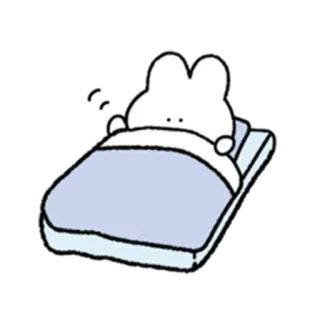 😴 coelho, cama, dormir, desenho animado, fofo, animal telegram sticker