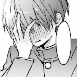 🗞 Anime, Mangá, Menino, envergonhado, corado, uniforme escolar telegram sticker