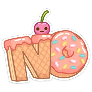 🍩 NO donut, ice cream, cherry, sweet, dessert, no telegram sticker